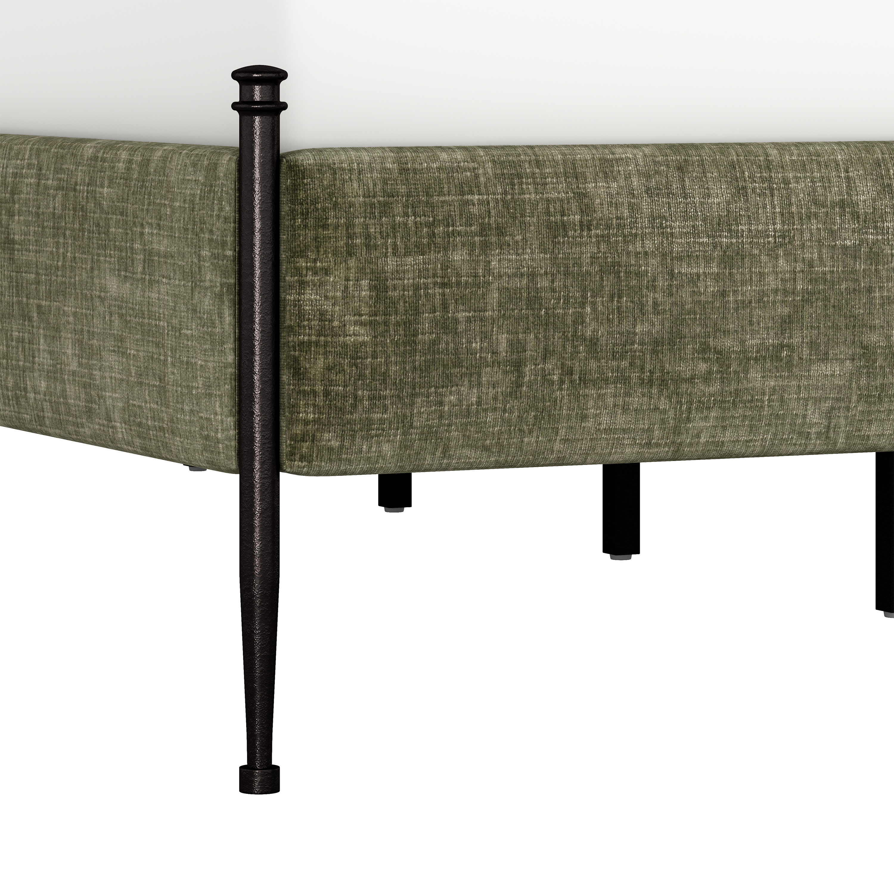 Better Homes & Gardens Ambrose Upholstered King Bed, Forest Velvet and Forged Iron