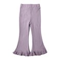 thumbnail image 1 of Timegard Toddler Girls Clothes Ruffle Flare Leggings Solid Color Comfy Trousers Children Cute Stretch Pants, 1 of 4