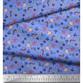 thumbnail image 3 of Soimoi Poly Georgette Fabric Anchor Hook,Shell & Starfish Ocean Fabric Prints by Yard 42 Inch Wide, 3 of 3