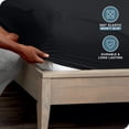 thumbnail image 4 of Bare Home Ultra-Soft Fitted Sheet - Dual Side Pockets - Premium 1800 Collection - Deep Pocket - Queen, Black, 4 of 7