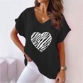 thumbnail image 1 of LSLJS Women V-neck Print T- Mode Confortable Cadeaux Blouses Tops, pour Women, 1 of 5