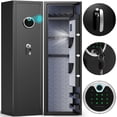 thumbnail image 1 of Kavey 4-5 Long Gun Safes for Home,Biometric Fingerprint Gun Safe for Pistols, Long Metal Gun Safe with Adjustable Support Frame, Pistols Rack, Ammo Storage Shelf and Pistol Bag, 1 of 9