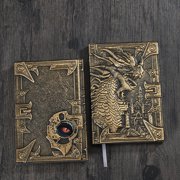Suncoda Embossed Notebook, Embossed Evil Notebook Dinosaur European Notepad Stereoscopic 100 Pages