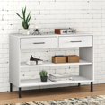 thumbnail image 1 of vidaXL Armoire Console avec Pieds en Métal Blanc Bois Massif Pin OSLO, 1 of 5