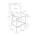 thumbnail image 2 of CorLiving Blakeley Modern Upholstered Indoor Counter Height Barstool with Metal Legs, Light Grey (Sold Individually), 2 of 10