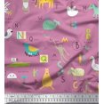 thumbnail image 1 of Soimoi polyester Crepe Fabric Alphabets,Birds & Animals Kids Decor Fabric Printed Yard 52 Inch Wide, 1 of 1