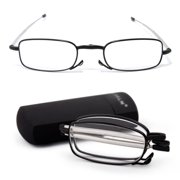 Healthy Compact Folding Frame Reading Glasses Rotation 2.0 1.5 Eyeglass Lot P1