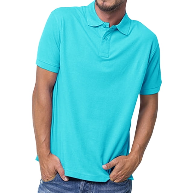 Basico Polos à Col (Bleu Ciel) pour Femmes 100 % Coton Manches Courtes Polos de Golf pour Hommes