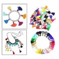 thumbnail image 1 of 100-Pack Cloth Flower Pendants Tassel Charms DIY Earrings Making Elegant, 1 of 9