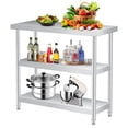 thumbnail image 2 of Edtara Stainless Steel 3-Tier Shelving Unit, 400lbs Load Capacity Storage Shelf With Adjustable Leveling Feet, Ideal for Home Kitchens, Commercial Pantries and Garage Organization, 2 of 7
