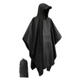thumbnail image 2 of MERIGLARE Poncho de Pluie à Capuche Imperméable Réutilisable avec Poche Veste à Manches Longues pour l'Extérieur Noir, 2 of 9