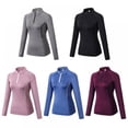 thumbnail image 3 of Chandails d'Entraînement à Manches Longues pour Femmes - Hauts de Yoga et de Course à Quart de Glissière, Chandails à Enfiler, T-Shirts d'Exercice, 3 of 4