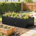 thumbnail image 2 of Outsunny 8x4x2ft Galvanized Raised Garden Bed, Open Bottom, Black, 2 of 10