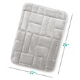 thumbnail image 2 of Clara Clark Bathroom Rugs, Velvet Memory Foam Bath Mat, Ultra Soft Non Slip and Absorbent - Tiled - Small - Silver, 2 of 6
