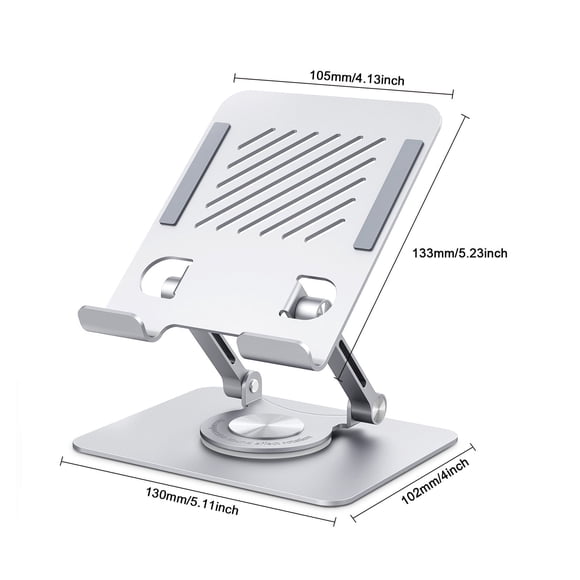 Support de Téléphone pour Bureau, RAOYI Support de Tablette Réglable et Pliable pour Bureau, Compatible avec Tablette/pad/téléphone et Plus, Argent