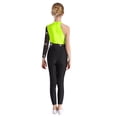thumbnail image 2 of RUNQHUI Leotard Gymnastic for Girls One Piece Color Block Ballet Dance Jumpsuit Tumbling Skating Fluorescent Yellow 10, 2 of 7