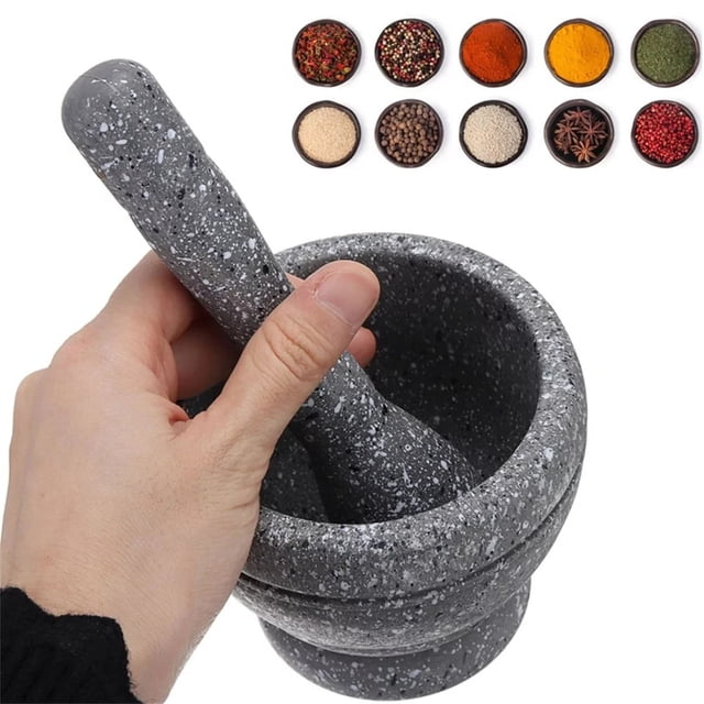 Garlic Manual Grinder Bowl and Pestle Set for Kitchen Use Stone-Style Hand-Operated Crusher Kit for Fresh Flavors Durable and Easy to Clean