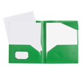 thumbnail image 1 of ZTTD 1-Pack Plastic Folders with Pockets, 2 Pocket Folders with 2 Business Card Slot, Heavy Duty Two Pocket Folders, File Folder for Business Office Home (Green), 1 of 5