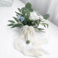 thumbnail image 4 of Langgg White Silk Rose Cascading Bouquets Exquisite Ribbon Tassel Photo Props, 4 of 9