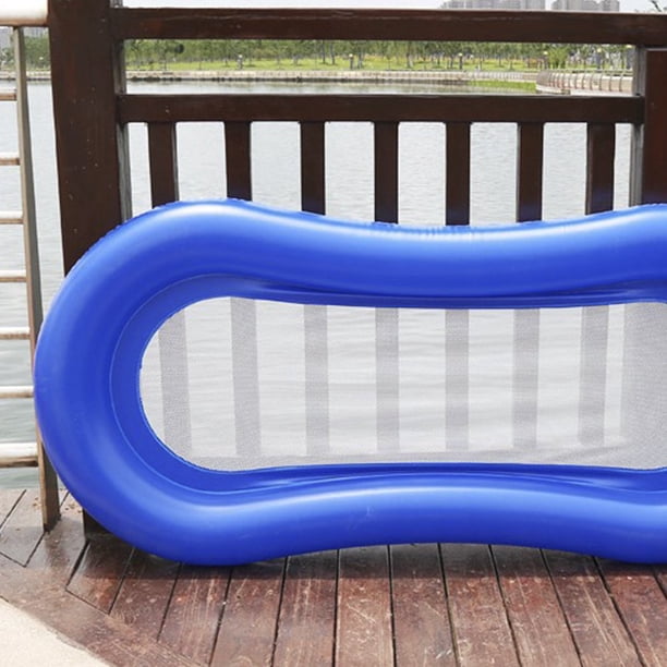Hamac De Piscine Gonflable – Flotteur En Maille Avec Siège Inclinable – Capacité 250 Lb – Motif Végétal – Pour Lac, Plage, Rivière