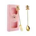 thumbnail image 4 of Stainless Steel Dessert Spoons Forks Tea Spoons Stainless Steel Christmas Spoons gingerbread pink, 4 of 9