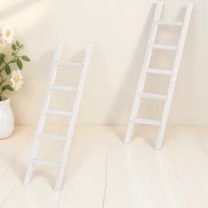 OUNONA 2Pcs Mini Ladder Adornment Wooden Small Ladder Chic Design Decorative for Home Miniature Display