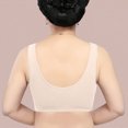 thumbnail image 3 of Wireless Comfortable Bra Women Solid Sleeveless Plus Size Lingerie Front Four Button Wide Strap Tank Bra V-Neck Full-Coverage Bra Feature Hook and Eye Closure Push-up Bra Style Y-70 , Beige XL, 3 of 4