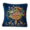 thumbnail image 4 of GROWTH TANK 19x19inch Jacquard Pillow Cover Machine Wash Floral Pattern Pillowcase for Sofa, Blue, 4 of 9
