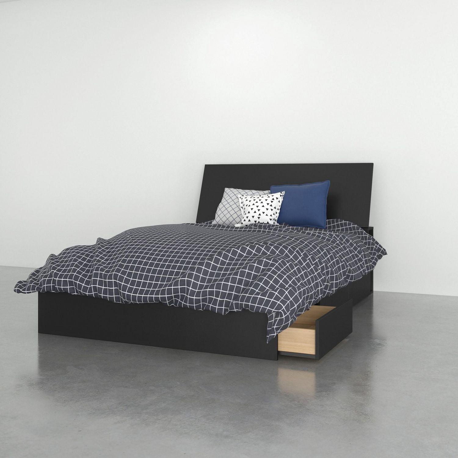 Ensemble de chambre à coucher double 2 pièces Nexera, Noir