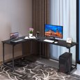 thumbnail image 3 of Gymax Bureau d'Ordinateur d'Angle en Forme de L Table d'Étude pour PC Portable Bureau Noir, 3 of 10