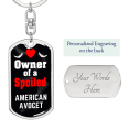 thumbnail image 2 of American Avocet Bird Stainless Steel or 18k Gold Premium Swivel Dog Tag Keychain, 2 of 8