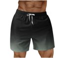 thumbnail image 1 of RKSTN Swim Shorts for Mens Gradient Print Ultra Plus Size Color Blocking Elastic Waist Drawstring Casual Versatile Beach Vacation Board Shorts with Pockets, 1 of 4