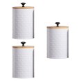 thumbnail image 4 of simhoa 3 Pieces Coffee Tea Sugar Container Kitchen Canister Set for Tea Candy Flour white, 4 of 8