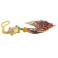 thumbnail image 2 of Pendentif Roue de Prière Voiture Impression Suspendue Fil Coloré Pompon Doré Rotatif Baril Bouddhiste Pendentif Sûr Auspicious, 2 of 10