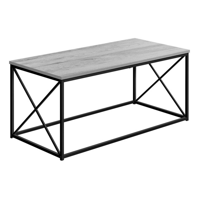Monarch Specialties Coffee Table, Accent, Cocktail, Rectangular, Living Room, 40"l, Metal, Laminate, Grey, Black, Contemporary, Modern