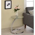 thumbnail image 1 of Kings Brand Furniture - Table d'Appoint Moderne en Chrome avec Verre, 1 of 2