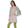 thumbnail image 2 of Moomaya Kurtis Courtes en Poly-Crêpe pour Femmes, Robe à Manches Kimono Imprimée, Haut Indien, 2 of 5