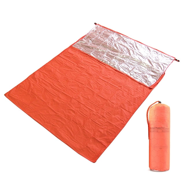 yeacher Sac de Couchage Isolé Compact à Double Couche pour Aventures en Plein Air, Survie d'Urgence et Camping – Conception Légère, Résistante à l'Eau et Réfléchissante par la Chaleur, Orange