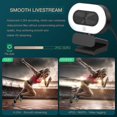 thumbnail image 5 of 1080P Webcam with Microphone, Full HD Facecam Live Streaming Webcams with Ring Light, Tripod, 360° Swivel Radius, USB Camera for PC, 5 of 5