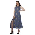 thumbnail image 3 of Moomaya Robe Imprimée Femme Fête Mariage Tenue de Fête Col Licou Robe Maxi en Rayonne, 3 of 4