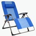 thumbnail image 1 of Kamp-Rite Chaise Zéro Gravité d'Extérieur Pliable et Inclinable avec Coussin d'Appui-tête, Bleu, 1 of 9
