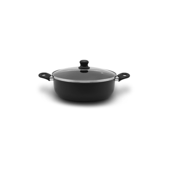 Starfrit Casserole 6.8L (7,2Qt) avec Couvercle, Antiadhésive, Compatible Four Jusqu’à 302°F, Grande Capacité pour Repas Familiaux, Facile à Nettoyer, Noire