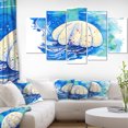 thumbnail image 1 of Peinture Aquarelle Méduse - Impression d'Art Abstrait sur Toile, 1 of 3