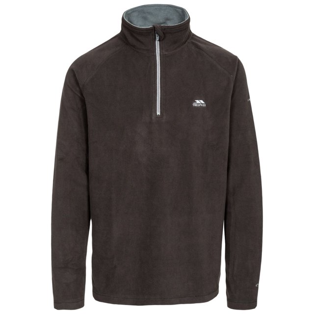Trespass Mens 1/2 Zip Microfleece Blackford Black in Size - XXL