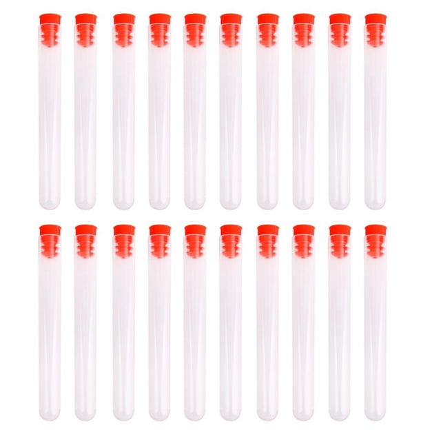 FRCOLOR Plastic test tube Plastic Test Tubes with Screw Tops for Storage Chemically Resistant Red Color 60*12mm,2.36"X0.47"(LxW)