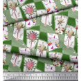 thumbnail image 2 of Soimoi Velvet Fabric Leaves & Flower Floral Printed Fabric 1 Yard 58 Inch Wide, 2 of 3