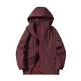 thumbnail image 3 of ManxiVoo Veste Élégante pour Femme Résistante à l'Eau Respirante Coupe-Vent de Printemps pour Usage Quotidien Mode de Rue Taille TTTG Bordeaux, 3 of 6
