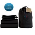 thumbnail image 1 of 6-PC Queen Organic 1000-TC Cotton Sheet Set - 15" Deep Pockets with 4 Pillowcases - Black, 1 of 7