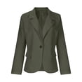 thumbnail image 4 of Grrvtrz Womens One Button Blazer Lightweight Office Work Suit Jacket Stretch Lapel Collar Long Sleeve Jacket with Pockets, 4 of 6