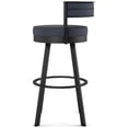 thumbnail image 3 of Amisco Browser 26 in. Swivel Counter Stool - Navy Blue Faux Leather / Black Metal, 3 of 9